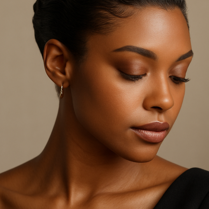 beautiful smooth light skin african american woman hair styled with luxurious hair clay