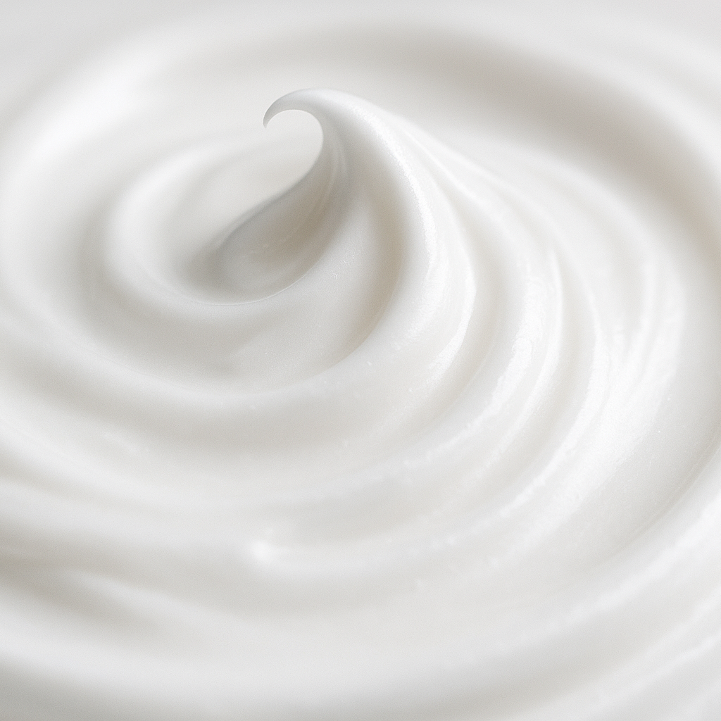 Close-up of white anti aging white cream with a soft focus background