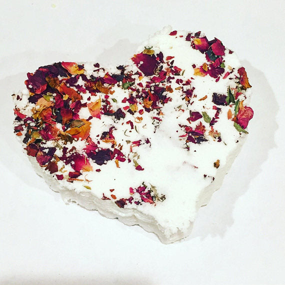 Rose heart organic bath bomb