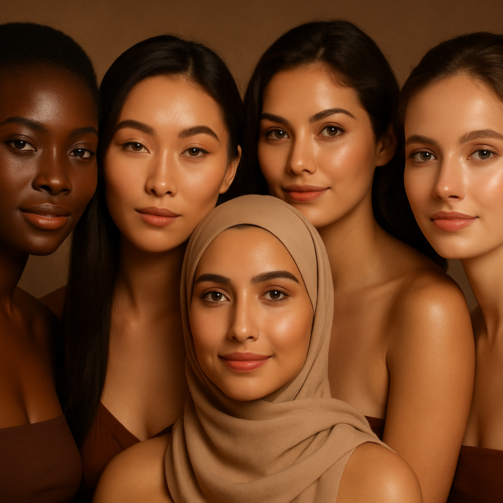 ladies of different cultures with firm beautiful skins