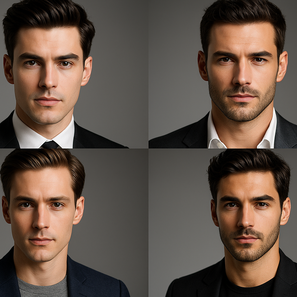 male models with well groomed faces