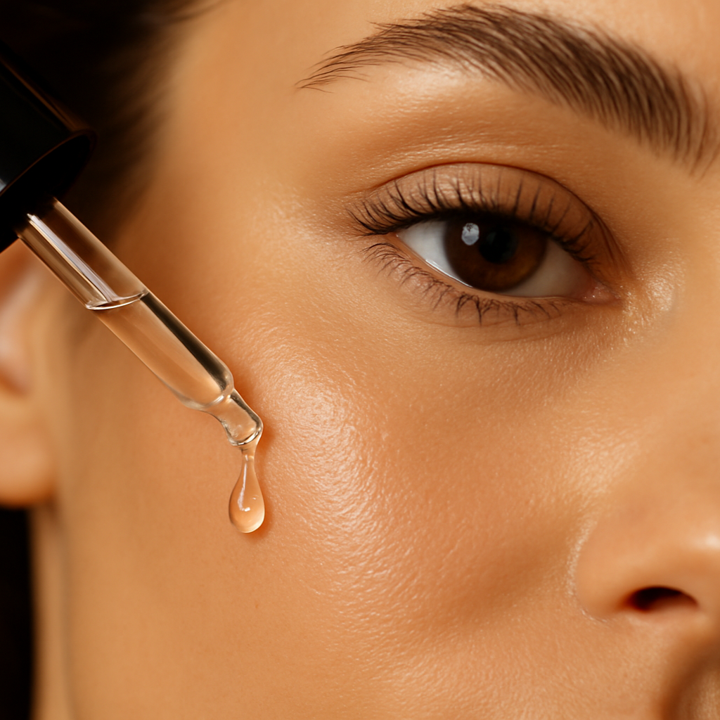 put a black serum applicator