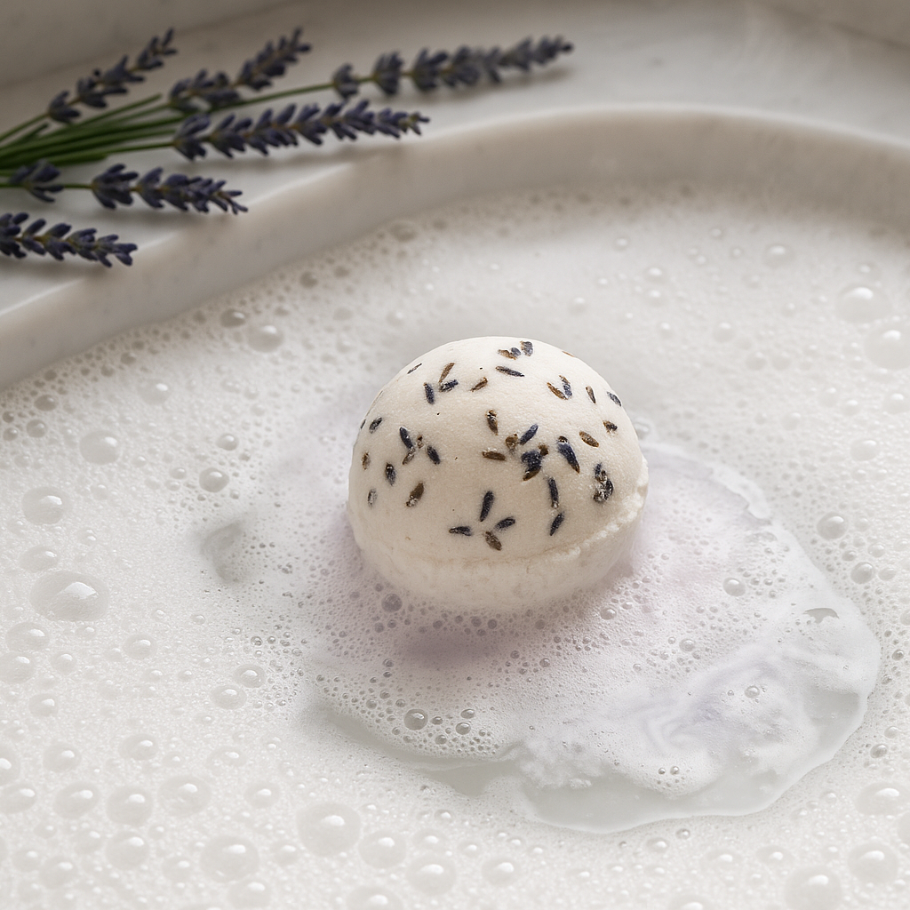 try again with a white lavender bath bomb