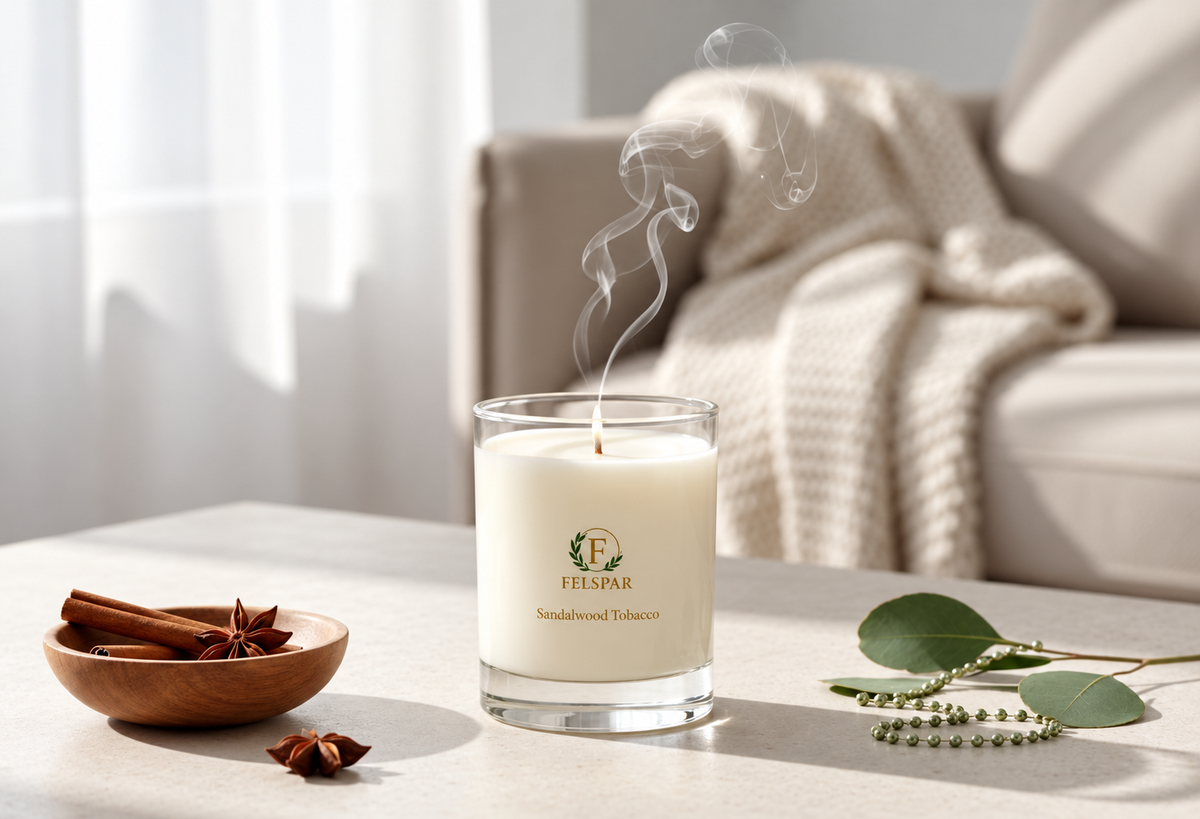 Felspar Sandalwood Tobacco Scented Candle
