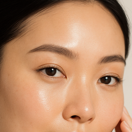 beautiful asian model with radiant youthful skin 